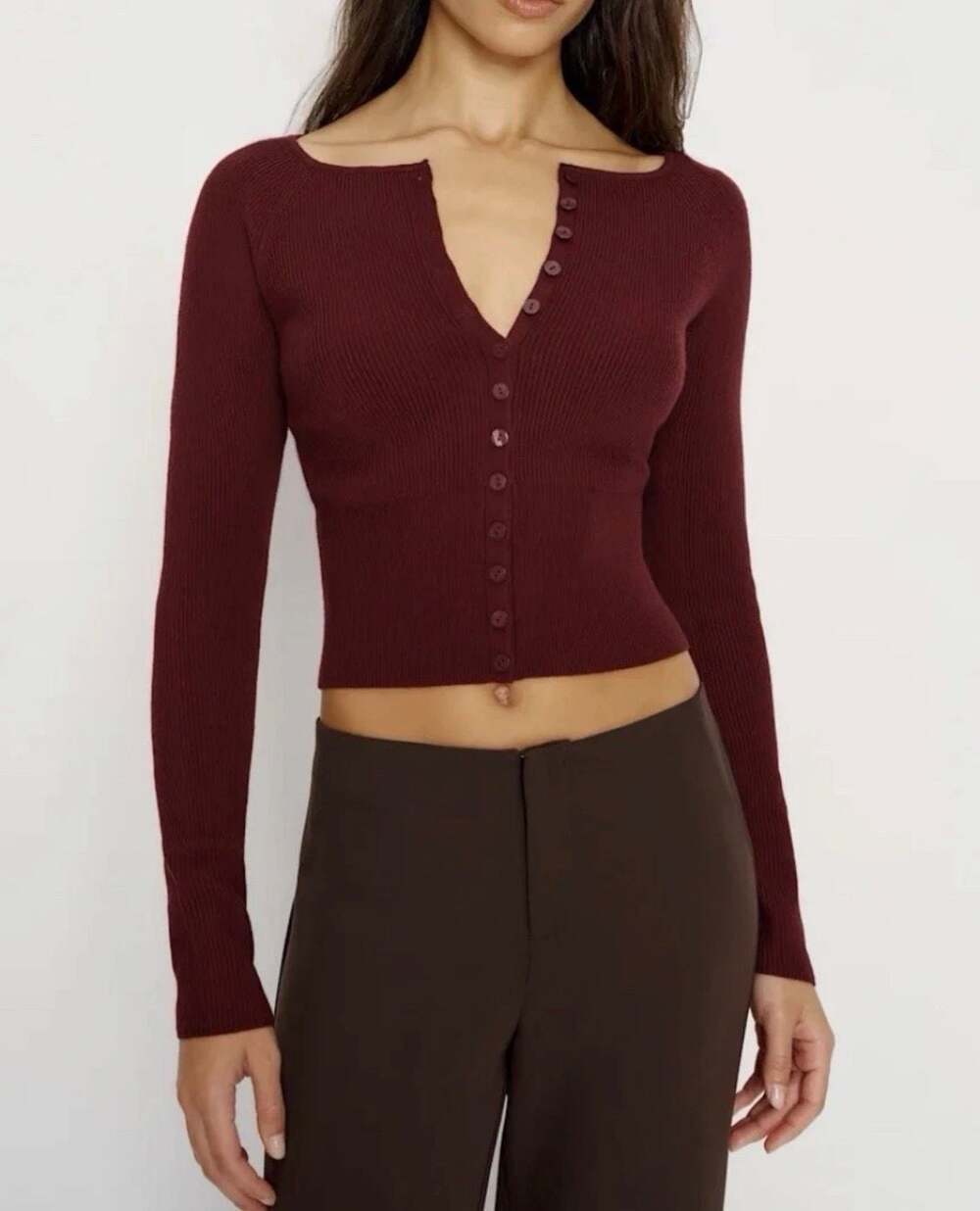 Reformation 100% Merino Wool Button-Front Cardigan Size XS